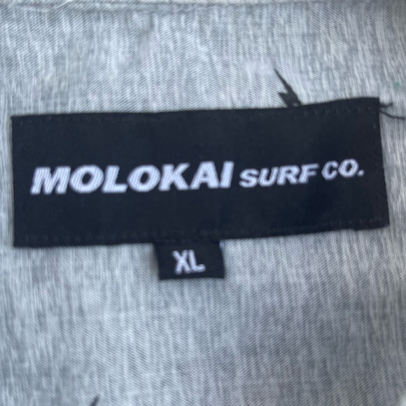Molokai Surf Button Down Slim Fit Hawaiian Short Sleeve Shirt Size XL - Picture 7 of 8